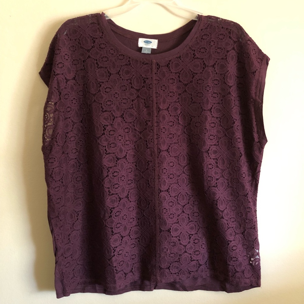 Short sleeve crochet front blouse